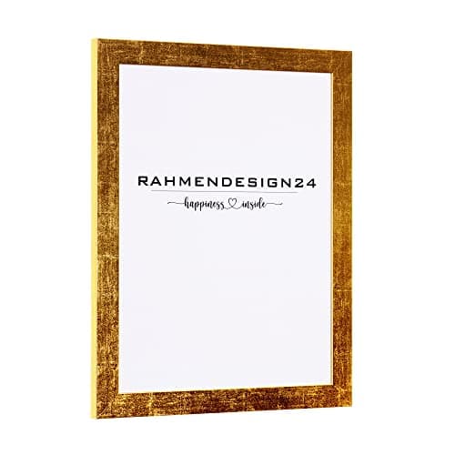 Rahmendesign24 Cadre photo Tokio 50 x 70 cm (format poster) doré feuille - Cadre amovible - Cadre pour poster, puzzle