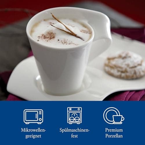 Villeroy & Boch - tasse à café NewWave avec anse, mug à anse moderne en porcelaine premium, compatible lave-vaisselle et micro-onde, blanc, 300 ml, 11,3 cm