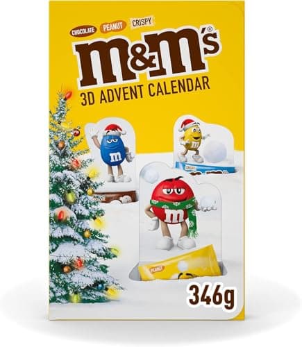 M&M's - Calendrier de l'Avent chocolat contenant des bonbons chocolat au lait M&M's CRISPY, CHOCO et PEANUT - 346g