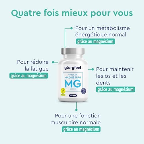 Magnésium Marin, Oxyde de Magnésium Pur et Fortement Dosé, Contre la Fatigue, Soutient le Système Digestif*, 240 Capsules, 100% Végétalien, Sans Arômes et Additifs, Testé en Laboratoire