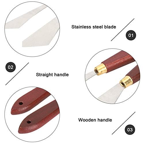 Inoxydable Couteau PeintureCouteau à Palette de Spatule Peinture Grattoir de Mélange de Peinture, 7Pcs Spatule Peinture Acrylique Painting Tools