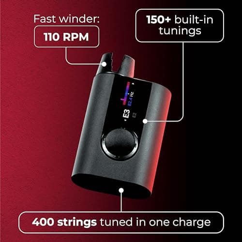 ROADIE 3 | Accordeur de Guitare Automatique, Métronome & Enrouleur de cordes | Pour Guitare Electrique, Guitare Acoustique, Guitare à 12 Cordes, Ukulele, Banjo, Mandoline | 100+ Accordages Alternatifs