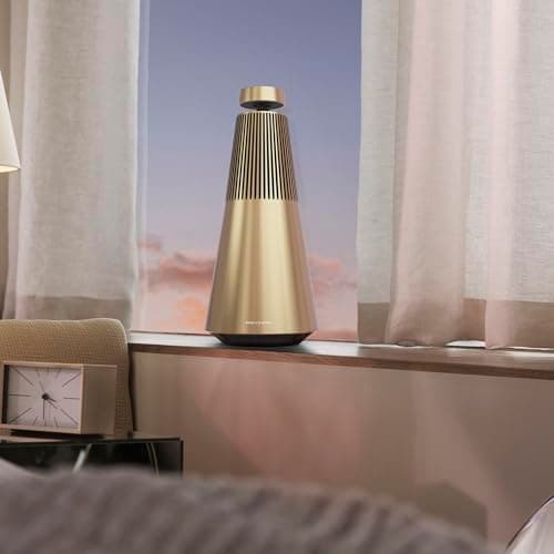 Bang & Olufsen Beosound 2 (3ème Génération) - Enceinte Puissante Bluetooth WiFi Connectée Élégante, une Expérience Sonore à 360 Degrés qui emplit toute la Pièce, Aluminium de haute Qualité - Gold Tone