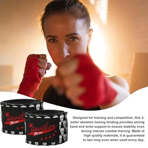 Bandages de boxe à motif tête de mort | Bandages de boxe à motif tête de mort | Bandages de boxe effrayants | Bandages de boxe à motif crâne | Soutien solide conçu pour l'entraînement et la