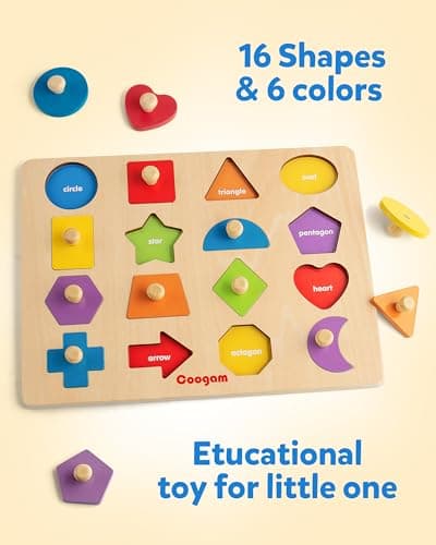 Coogam Montessori Jouet en bois en forme de pince à linge - Planche de tri des couleurs assorties - Jouet éducatif pour l'apprentissage précoce - Cadeau pour les tout-petits de 3, 4, 5 ans