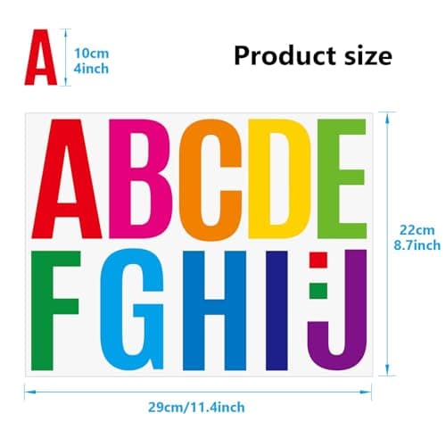 12 Feuilles Lettres Autocollantes,4Inch Lettres Adhésives,Stickers Lettres,D'Autocollants Alphabet ImperméAbles,Lettres Adhésives Autocollants,pour Déco Scrapbooking,L'Artisanat, Les Affiches