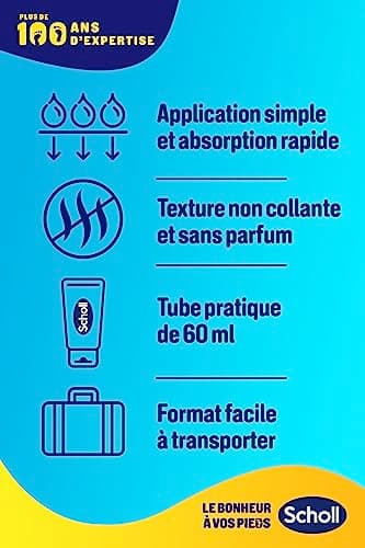 Scholl Crème Pieds Anti-Crevasses Talons fendillés ou crevassés 24h 60ml
