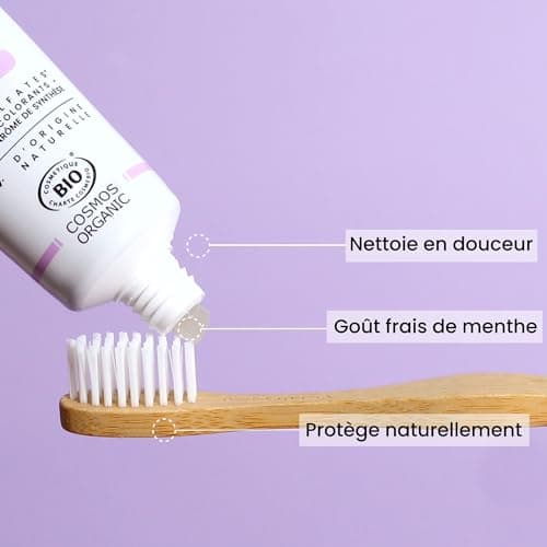 Pulpe de Vie - Dentifrice Certifié BIO Fresh Kiss 75ml - Anti-gaspi !Raisin - Goût Menthe - Bouclier Anti-Caries au Fluor - 99% Ingrédients Naturels - Protection Contre la Plaque Dentaire et le Tartre