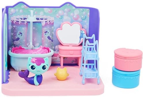Gabby et la Maison Magique - Gabby Dollhouse - Playset La Salle De Bain Marine - 1 Figurine + Accessoires - Pièce Maison de Poupée - Dessin Animé Gabby Et La Maison Magique - Jouet Enfant 3 Ans et +