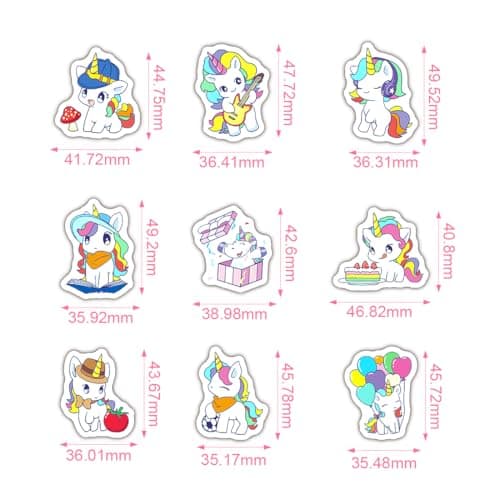 EIHI Licorne Autocollants, Autocollants Esthétiques Imperméables - Autocollants Esthétiques pour Ordinateurs Portables, Livres, Bouteilles, Scrapbooking, Ordinateurs, 100 pièce