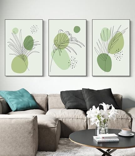 DLKAJFK Lot de 3 posters d'art abstrait moderne - Style bohème - Plante esthétique - Sans cadre (poster 08, 3 pièces - 60 x 90 cm)