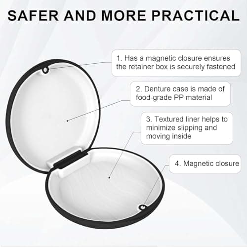 Disnace Boîte de Rangement Prothèses, Boite Appareil Dentaire, Etui pour Dentaires Ultra, Boîte A Dentier, Boîte Gouttiere Dentier, Cas de Retenue pour Gouttières, Pinces, Appareils Dentaires (Noir)
