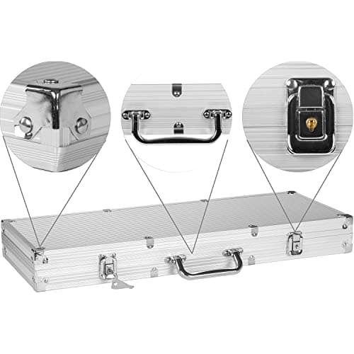 GAMES PLANET Set de Poker avec 1000 jetons Laser, 2 valises de Poker, Silver
