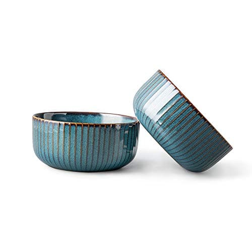 CSYY 1000ml Bols à céréales en Porcelain, Bols à Soupe aux Couleurs Vives, Bols de Nouilles, Bols à Salade, ragoûts, Riz, Micro-Ondes et Lave-Vaisselle, Bleu