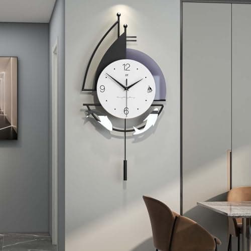 Horloge murale au design moderne – Horloge d'art décorative simple et silencieuse pour salon, chambre, bureau, bureau