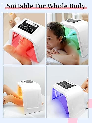 Deciniee Masque LED Visage Luminothérapie: 6 Couleurs Luminothérapie Visage avec Fonction de Pulvérisation - Masque Facial LED Pour Anti-Âge Les Soins de La Peau