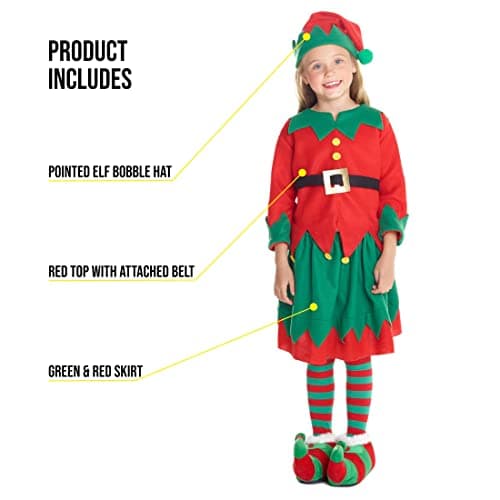 Morph Costume Lutin Enfant, Déguisement Noël, Tenue Lutin Fille, Costume Festif Enfant, L