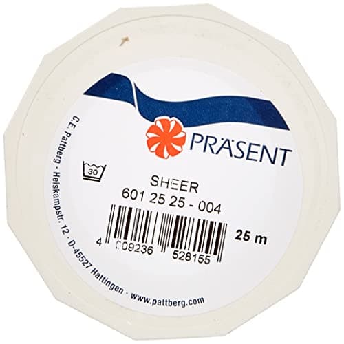C.E. Pattberg SHEER crème Ruban en Organza scintillant et soyeux, Rouleau de 25 m, Largeur 25 mm, Accessoire de Décoration & Bricolage, Ruban Décoratif pour Présents et Table de Fête