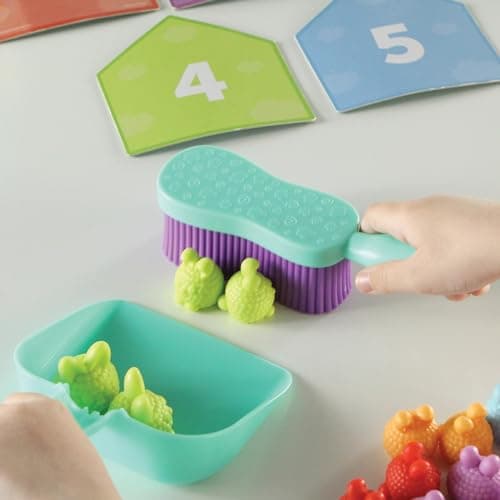 Learning Resources Lapins à compter et à nettoyer , activités petite enfance, kit de jouets éducatifs, jouets d’enseignement des couleurs, 29 pièces, à partir de 3 ans