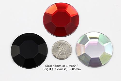 Allstarco 45 mm Rose H112 Grande énorme Autocollant Rond Strass – 1 pièce