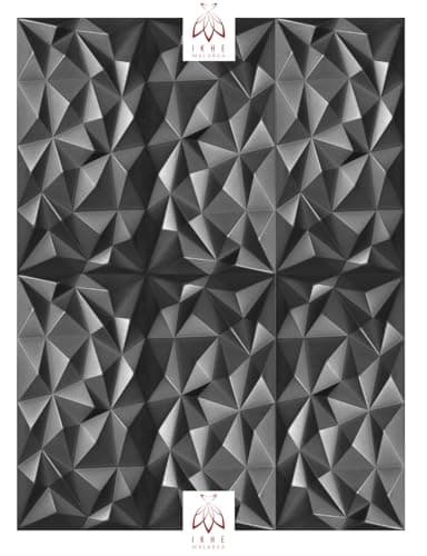 Lot de 4 panneaux 3D, panneaux en polystyrène XPS, panneaux de plafond, panneaux muraux 3D, décorations, plafonds, revêtement mural brillant, 3 mm d'épaisseur - 100 cm x 50 cm - 2 m2 (noir 03)