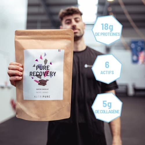 Nutripure | Pure Recovery | Complément Alimentaire Musculation tout-en-1 | Optimise la Récupération | Protéine Whey Isolate, BCAA, Collagène, Zinc, Magnesium | 775 gr | Goût Chocolat | Made in France