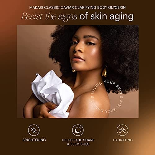 Makari Classic Glycérine Éclaircissante au Caviar 5.1fl.oz – Gel-Crème hydratante et éclaircissante pour le corps – Soins quotidien hydratants anti-âge, cicatrices acnéiques, décolorations et rides