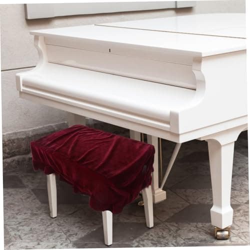 JEWEDECO Housse De Tabouret En Velours Doré Housse Pour Banc De Piano Housses De Banc Protecteur De Banc Couverture De Tabouret Couverture De Banc à La Maison Banquette Rouge