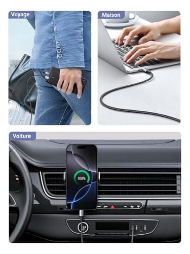 UGREEN Lot de 2 Câble USB C 3A Nylon Tressé Câble USB Type C Charge Rapide Compatible avec iPhone 16 Plus Pro Max 15 Galaxy S24 S23 A55 Redmi Note 13 Pro 12 P60 P50 Manette PS5 (0.5M)