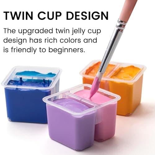 ARTFLY HIMI Set de peinture gouache, 112 couleurs x 12ml double tasse à gelée, design unique en forme de coupe gélifiée dans un étui portable, peinture à gouache opaque(noir)