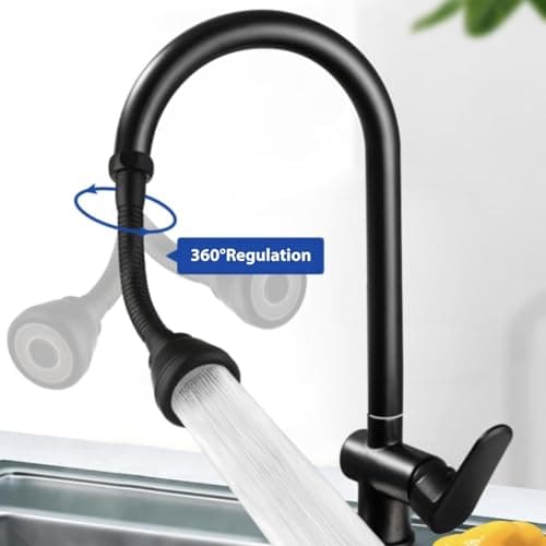 Alrens Rallonge pour Robinet de Cuisine, 3 Modes Extension Robinet Cuisine, 360° Douchette evier Cuisine noir Rallonge Robinet evier FM22/M20/M22/M24 Economiseur d'eau pour Robinet