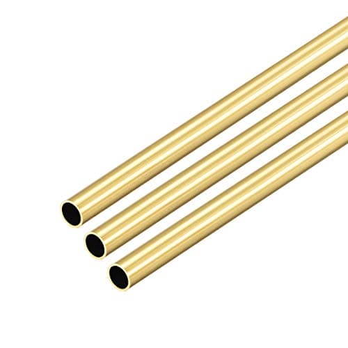 sourcing map Laiton Rond Tube 300mm Longueur 6mm Diamètre Externe 0.5mm Paroi Épaisseur Sans Couture Droit Tuyau Tubes 3 Pcs