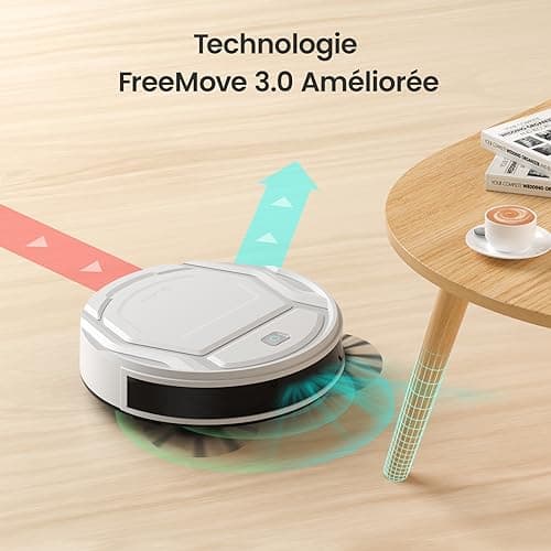 Lefant Aspirateur Robot, Robot Aspirateur Autonomie Mince Silencieux, Connecté avec WiFi/Alexa/App, 3 Modes d'aspirations, Programmable, Idéal pour Les Poils d'animaux Tapis Sols Durs, M210 Blanc