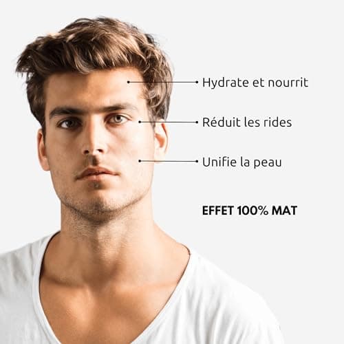 FETĒN Crème Hydratante Anti Rides Visage Homme Effet Matifiante - Soin Anti Age de Jour et de Nuit - Skincare for Men Cream à l'Acide Hyaluronique pour tous types de Peaux (Pack 1 Unité)