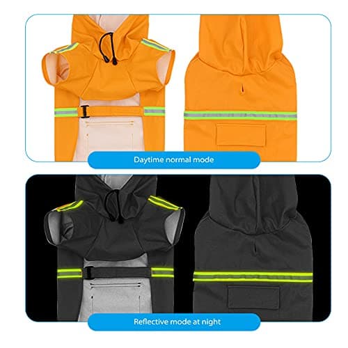 PETCUTE Imperméable pour Chien,Imperméable Chien avec Capuchon,100% étanche et Coupe-Vent Manteau Imperméable pour Chien avec des Bandes Réfléchissantes,Trou pour Harnais,pour Tous les Types de Chiens