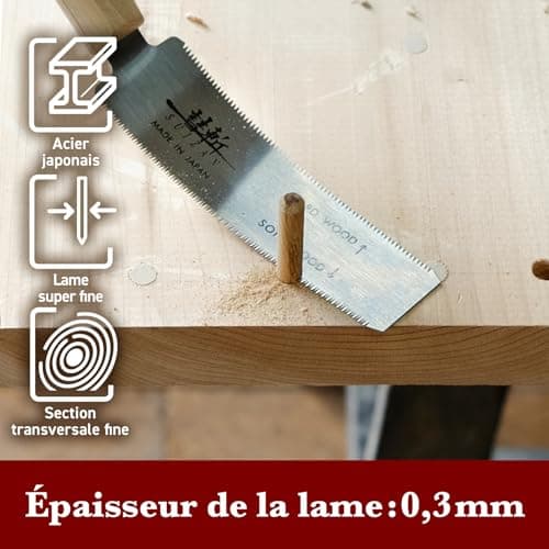 SUIZAN Scie Japonaise 120mm Scie à coupe à ras Scie à Main Pour Les outils de travail Du bois dur Et Du bois tendre