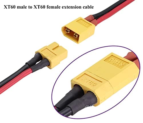 AAOTOKK Câble Allume Cigare XT60,Prise mâle Allume Cigare 16AWG 12V vers Adaptateur mâle XT60 câble de Charge Compatible avec Le câble de Charge de Batterie de Drone Freestyle FPV (3M-Male)