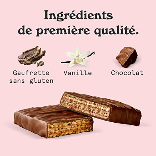 NICKS Barre protéinée Sans Sucres Ajoutés, Gaufrettes proteinées, Biscuits Sans Sucres Ajoutés Lowcarb, Sans Gluten | 25% de protéines | 203 calories | Vanille, 40 g X 24