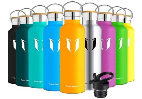 Super Sparrow Gourde Isotherme - Bouteille Isotherme - 750ml - Gourde Inox Bouche Standard - Gourde Sport Étanche - Gourde Enfant sans BPA, pour Sport, Gym, Voyage