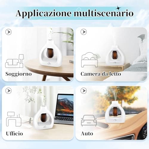 Diffuseur d'aromathérapie avec 3 bouteilles d'huiles essentielles - Diffuseur d'huiles essentielles sans eau - Diffuseur d'aromathérapie électrique portable pour la maison