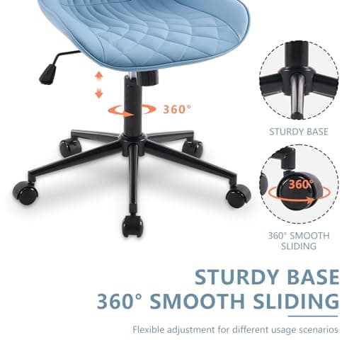 YOUNIKE Chaise Bureau, Fauteuil de Bureau Ergonomique en Cuir PU, Chaise Pivotante Réglable en Hauteur, Chaise Gaming Capacité jusqu'à 136 kg, Chaise de Bureau avec Dossier et roulettes, Bleu