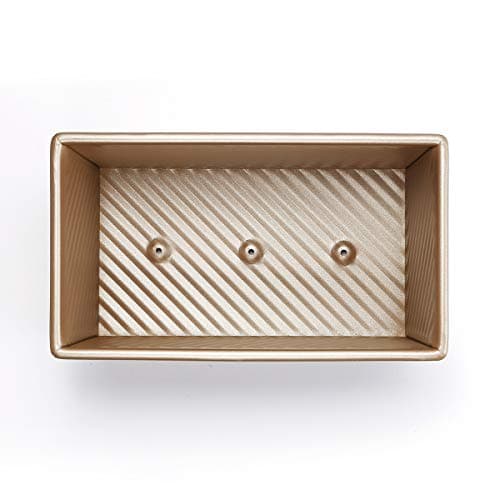 Pullman Moule à pain avec couvercle pour pain ondulé avec couvercle 450 g en alliage doré (21,5 x 12,3 x 11,4 cm)
