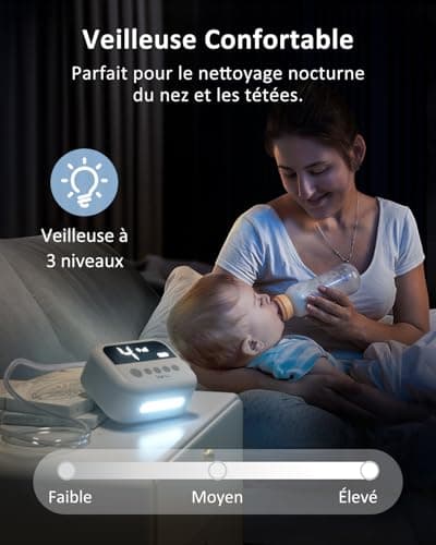 Aspirateur nasal Mouche-bébé électrique |9 forces d'aspiration Aspirateur à sécrétions nasales Aspirateur pour bébé rechargeable avec musique
