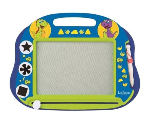 Lexibook- Dinosaur Ardoise Magique Multicolore Dinosaure, Jouet Artistique et créatif pour Filles et garçons, Magnétique avec Stylet et tampons pour Dessiner, Bleu, CRDINO550