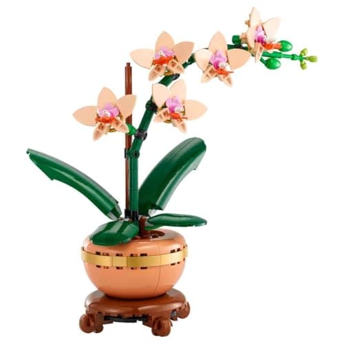 LEGO Botanique L’orchidée Miniature - Fleurs artificielles pour Adulte - Plante d'intérieur avec Pot Style Terracotta - Décoration intérieure - Idée Cadeau pour la St Valentin, Femme ou Homme 10343