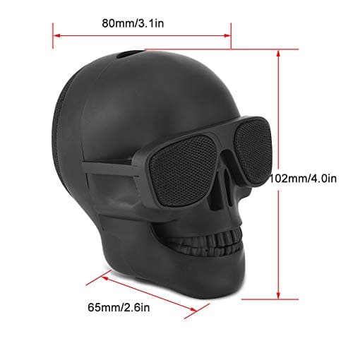 Ruiqas Enceinte Bluetooth en Forme de tête de Mort - Mini Haut-Parleur Portable sans Fil Bluetooth stéréo