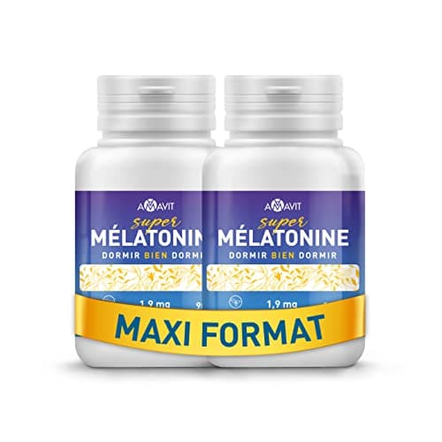 Melatonine 1,9 mg Fort [Facile à Avaler] Mélatonine Hautement Biodisponible pour Sommeil Adulte avec Adénosine Glycine - Cachet pour Dormir - Melatonin 180 Comprimés sans Gluten/Lactose