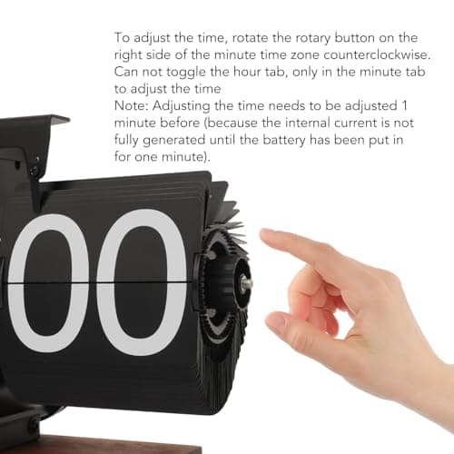 ciciglow Horloge à Bascule, Horloge Numérique Rabattable Simple Face Rétro Horloge Mécanique Automatique à Bascule Horloge de Bureau pour la Maison Salon 12 Heures (Black)