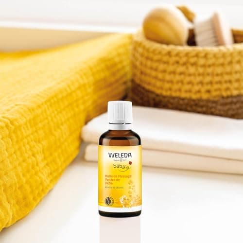 WELEDA - Huile de massage ventre de bébé - Pour apaiser et soulager les nourissons et les jeunes enfants lors de la digestion - NATRUE* - Vegan*** - 50ml