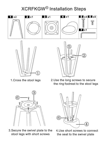 Lot de 2 Tabourets de Bar Gris, Chaises de Bar de Comptoir de Cuisine avec Siège en Tissu Rembourré, Pieds en Bois Massif, Tabourets de Bar Rotatifs à 360° Chaises Hauts de Salle à Manger (63cm)